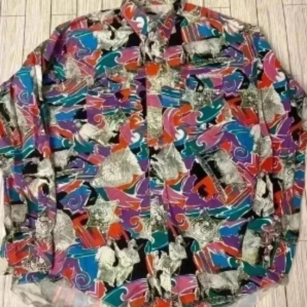 {vintage} Wrangler brush popper shirt